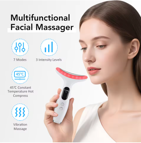 RadiantSkin™ Face & Neck LED Massager – Tighten, Tone & Glow