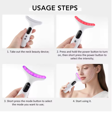 RadiantSkin™ Face & Neck LED Massager – Tighten, Tone & Glow